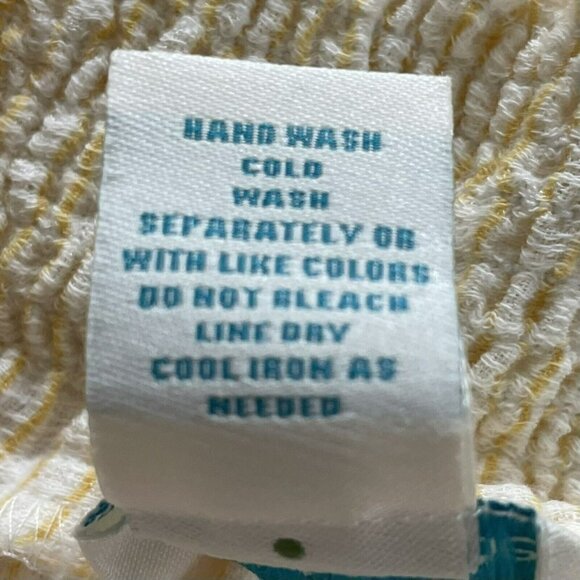 Sundance Sunshine Stripe Pants Yellow White Wide Leg Split Flowy Pants Sz Small - Picture 5 of 8